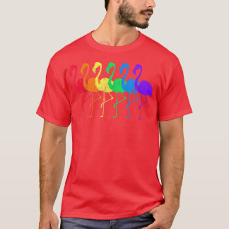 Beunruhigte Flamingo Rainbow LGBT T-Shirt