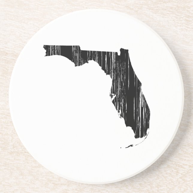 Beunruhigte Florida-Staats-Kontur Getränkeuntersetzer (Vorne)