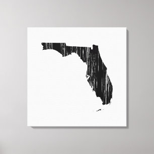 Beunruhigte Florida-Staats-Kontur Leinwanddruck