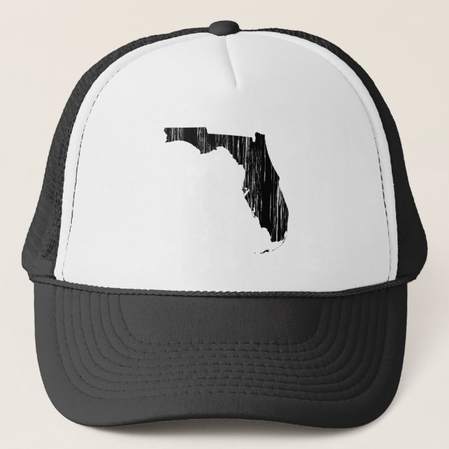 Beunruhigte Florida-Staats-Kontur Truckerkappe (Vorderseite)