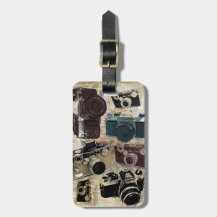 beunruhigte Fotografphotographie Retro Kamera Gepäckanhänger