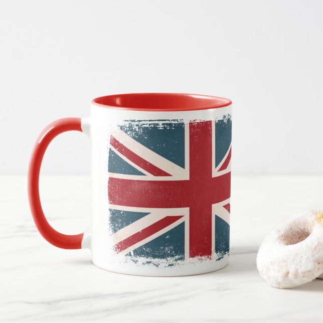 BEUNRUHIGTE GEWERKSCHAFTS-JACK-BRITISCHE TASSE (Mit Donut)