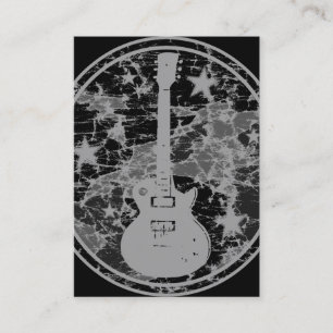 Beunruhigte Gitarre hat Miniatur-Silhouette Visitenkarte