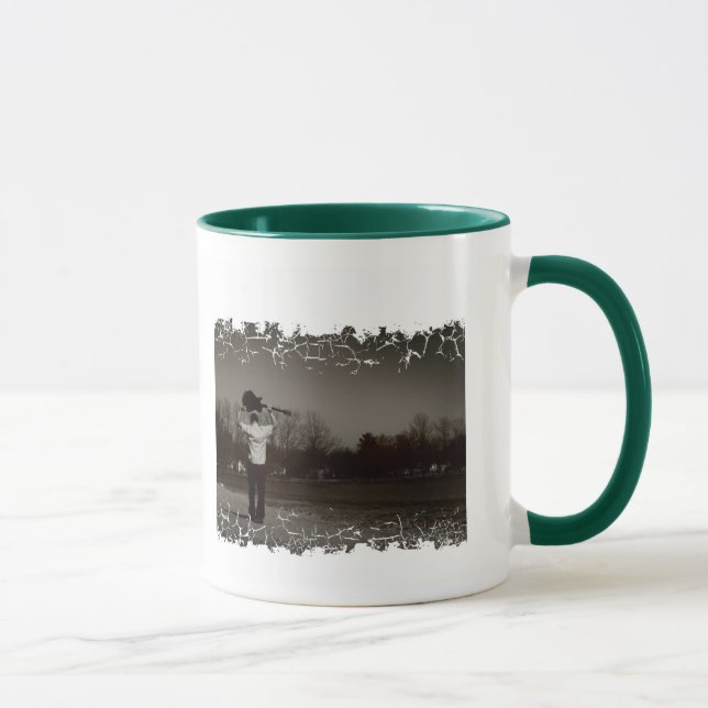 Beunruhigte Grenze 2 versah Wecker-Tasse mit Tasse (Rechts)