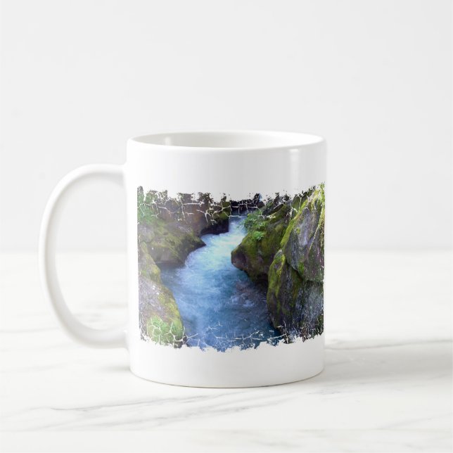 Beunruhigte Grenze - 2 versahen Wecker-Tasse mit Kaffeetasse (Links)