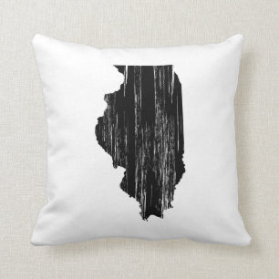 Beunruhigte Illinois-Staats-Kontur Kissen
