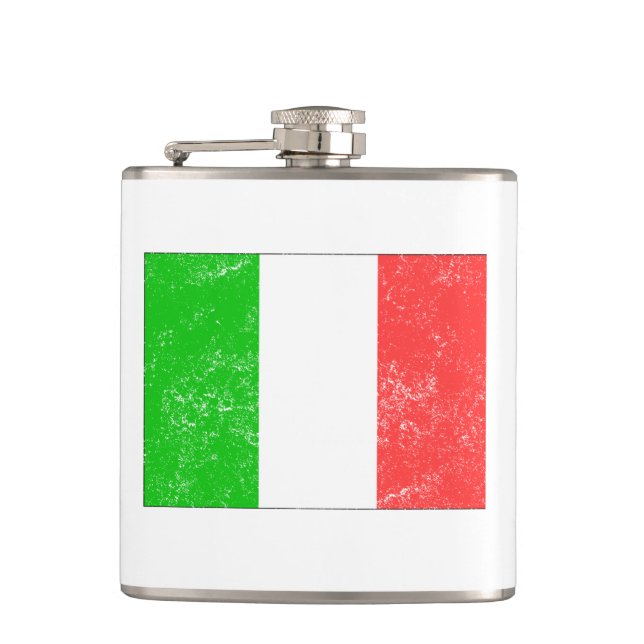 Beunruhigte Italien-Flagge Flachmann (Vorderseite)