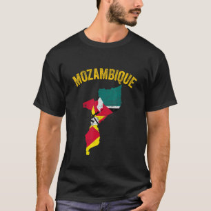 Beunruhigte Karte für Retro Mosambik Flag Mosambik T-Shirt