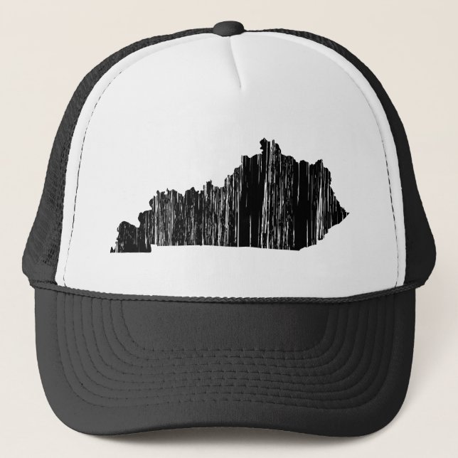 Beunruhigte Kentucky-Staats-Kontur Truckerkappe (Vorderseite)