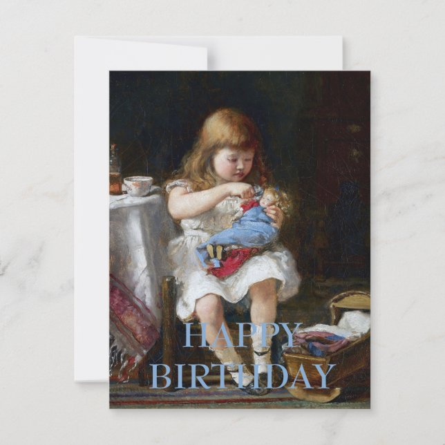 Beunruhigte kleine Mutter mit Puppe (Vorderseite)