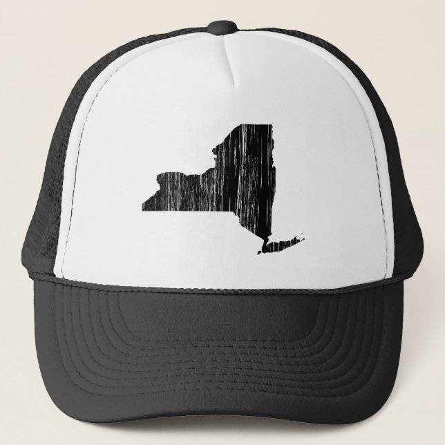 Beunruhigte New- YorkStaats-Kontur Truckerkappe (Vorderseite)