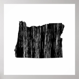 Beunruhigte Oregon-Staats-Kontur Poster