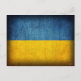 Beunruhigte Postkarten Ukraine Flagge