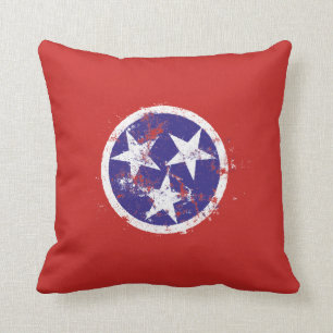 Beunruhigte Staats-Flagge von Tennessee Kissen