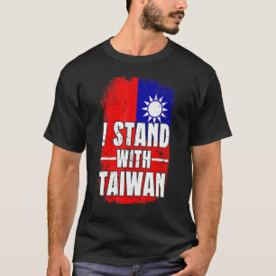 Beunruhigte taiwanesische Flagge Ich stehe mit tai T-Shirt