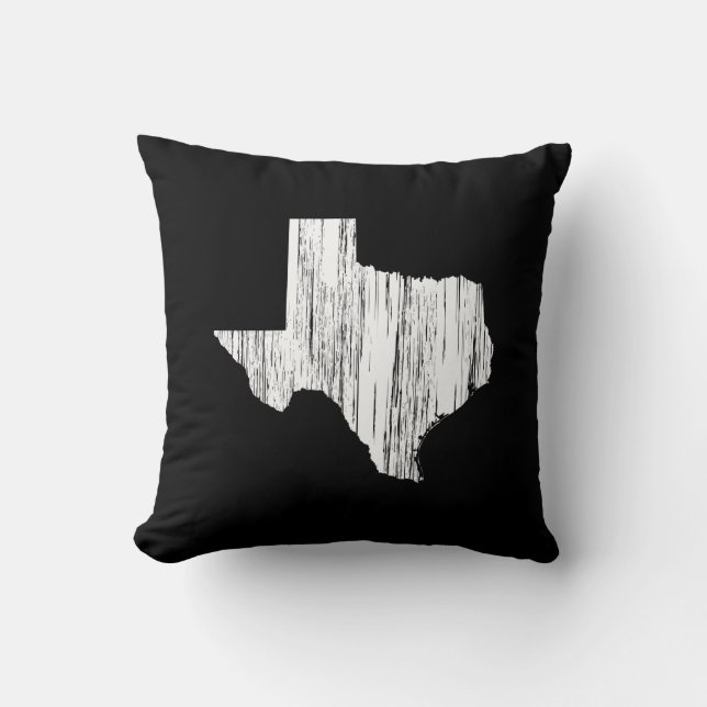 Beunruhigte Texas-Staats-Kontur Kissen (Vorderseite)