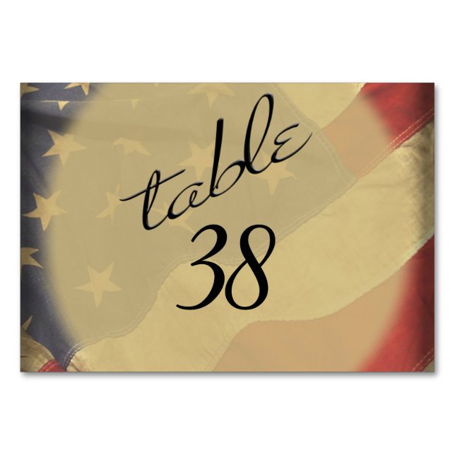 Beunruhigte Tischnummern der amerikanischen Flagge (Vorderseite)