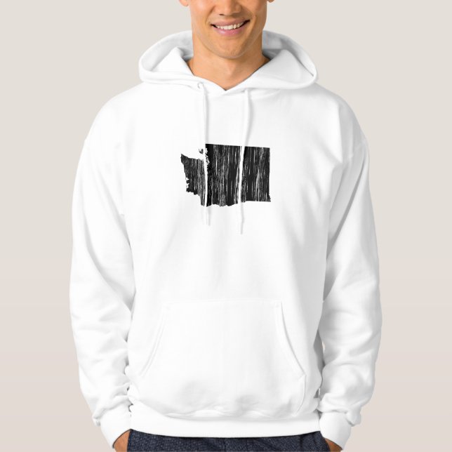 Beunruhigte Washington-Staats-Kontur Hoodie (Vorderseite)