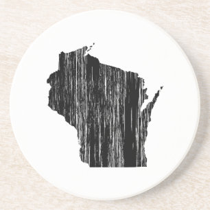 Beunruhigte Wisconsin-Staats-Kontur Getränkeuntersetzer