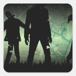 Beunruhigte Zombie-Apokalypse-Aufkleber Quadratischer Aufkleber