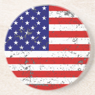 Beunruhigter amerikanische Flaggen-Untersetzer Untersetzer