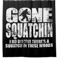Beunruhigter gegangener Squatchin Duschvorhang