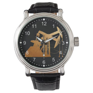 Beunruhigter kupferner Öl-Pumpanlage-Entwurf Armbanduhr