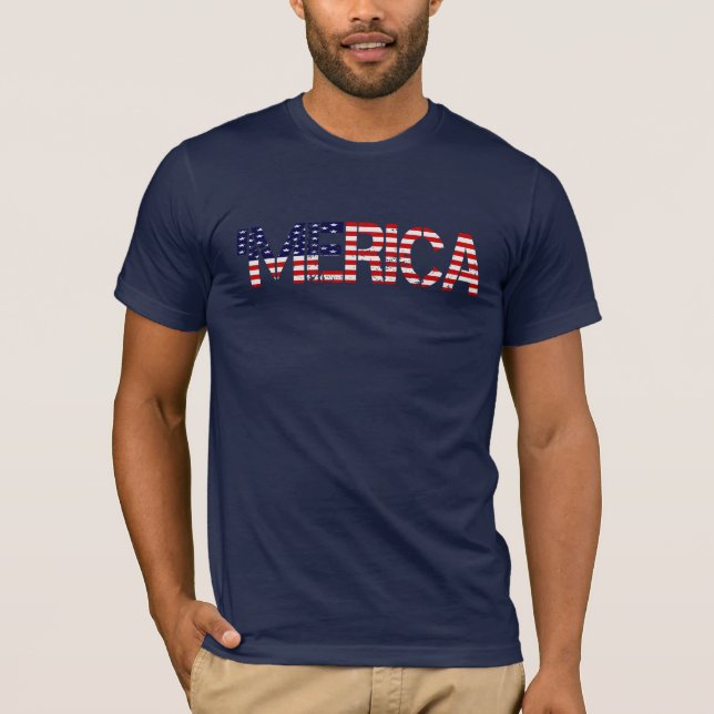 Beunruhigter 'MERICA US FLAGGE T - Shirt (Vorderseite)