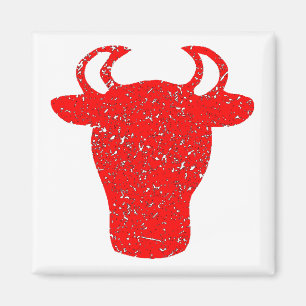 Beunruhigter Red Bull-Kopf Magnet