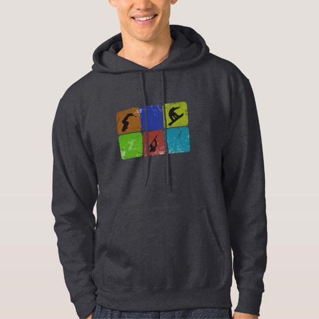 Beunruhigter Snowboarding Hoodie (Vorderseite)