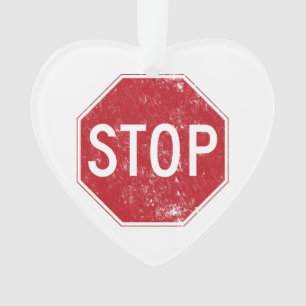 Beunruhigter Stoppschild Ornament
