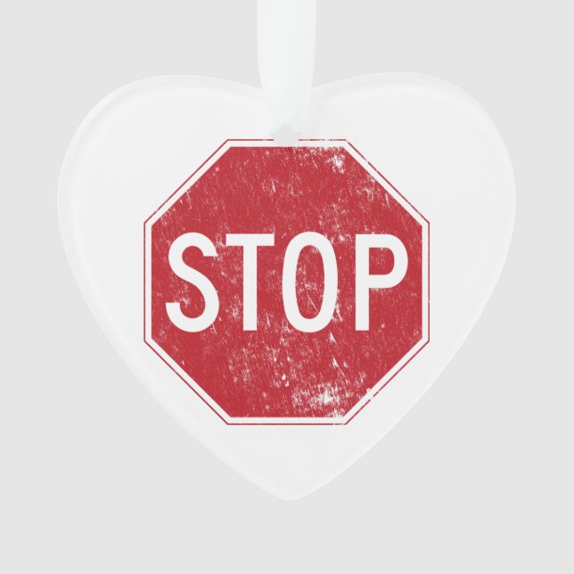 Beunruhigter Stoppschild Ornament (Vorderseite)