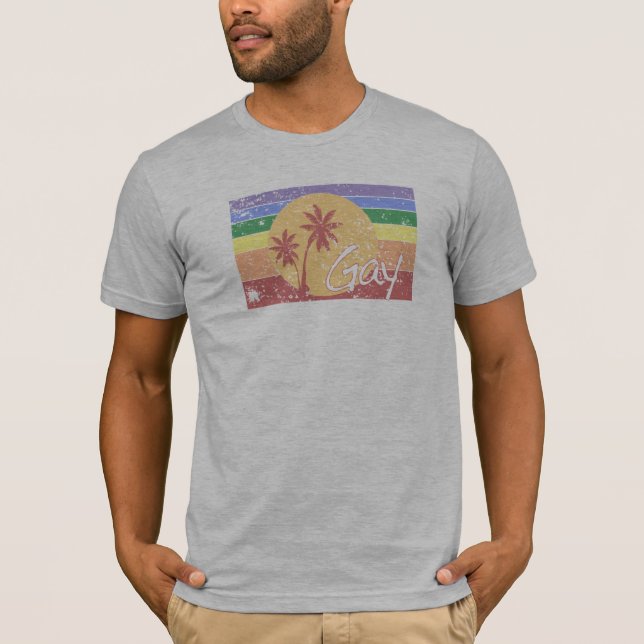 Beunruhigter T - Shirt des Gay Pride-Regenbogens (Vorderseite)