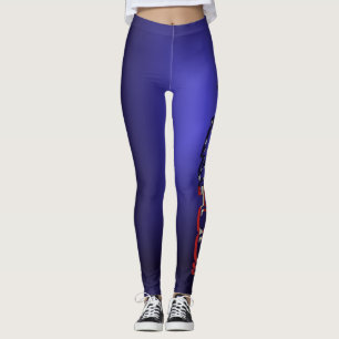 Beunruhigtes amerikanische Flagge Pickleball Logo Leggings