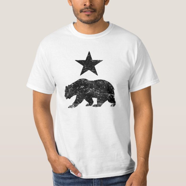Beunruhigtes Bärn- und Stern-Shirt Kaliforniens T-Shirt (Vorderseite)
