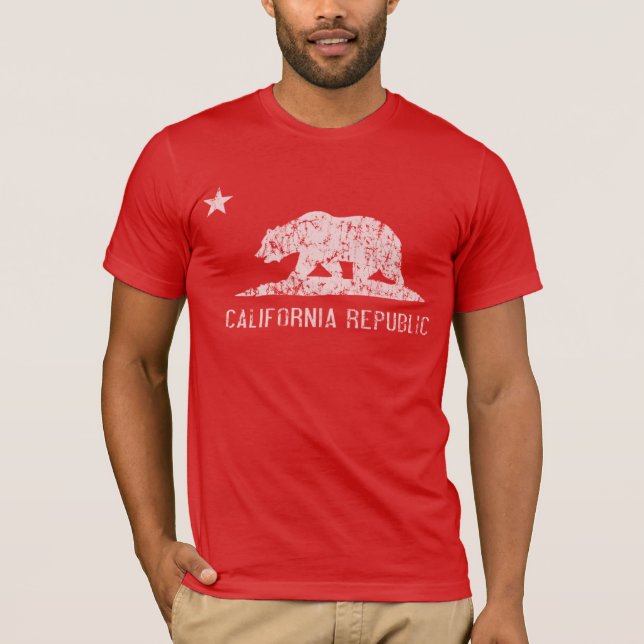 Beunruhigtes dunkles T-Shirt Kaliforniens Republik (Vorderseite)