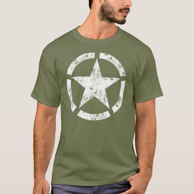 Beunruhigtes gebrochenes Ring-Stern-nationales T-Shirt (Vorderseite)
