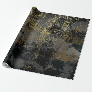Beunruhigtes Gold und Black-09 Geschenkpapier