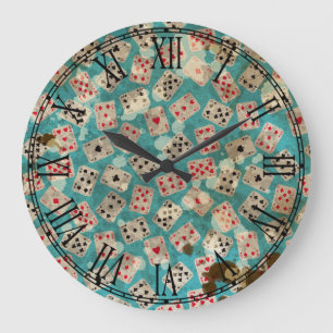 Beunruhigtes Märchenland-Alice-Muster Große Wanduhr