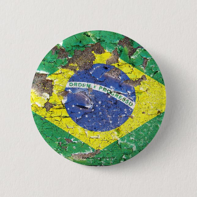 Beunruhigtes Nations™ - Brasilien (Knopf) Button (Vorderseite)