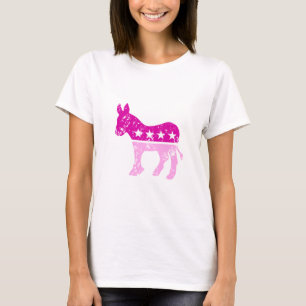 Beunruhigtes Rosa Demokraten ursprünglicher Esel T-Shirt