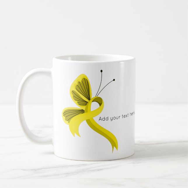 Beurre à ruban de sensibilisation jaune Mug de caf (Gauche)