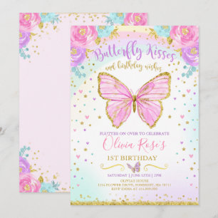 Beurre Anniversaire Invitation Fête des papillons