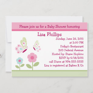 Beurre Bella et fleurs Baby shower Invitation