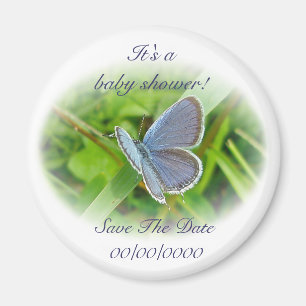 Beurre Bleu Baby shower Sauvegardez La Date Magnet