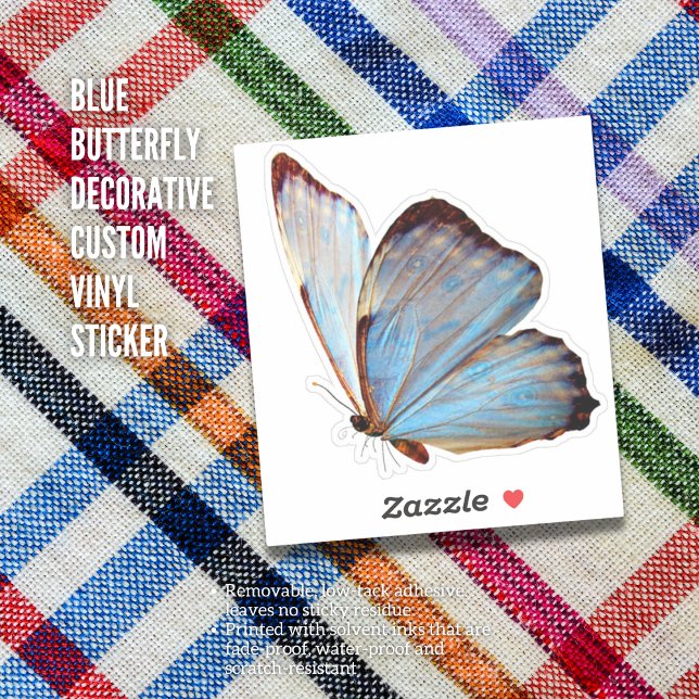 Beurre bleu Sticker décoratif en vinyle personnali (Blue Butterfly Decorative Custom Vinyl Sticker)
