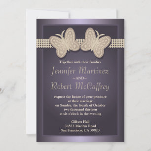 Beurre clouté violet Invitations de mariage de pap