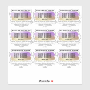 Beurre Corps Transparent Étiquettes Violet Et Or
