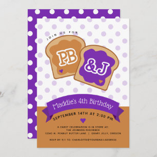 Beurre d'arachide et gelée Invitation de fête d'an