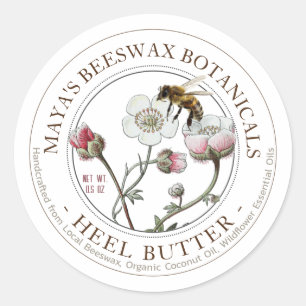 Beurre de talon Étiquette d'abeille réaliste